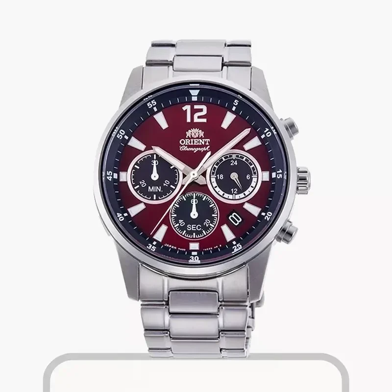 Orient Sports Chronograph Maroon Dial Men's Watch | RA-KV0004R10B